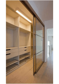 Линейная гардеробная комната с дверями купе Нур-Султан