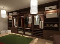 Классическая гардеробная комната из массива с подсветкой Нур-Султан