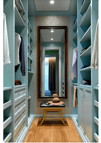 Параллельная гардеробная комната с большим зеркалом Нур-Султан