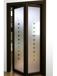 Складные двери гармошка с матовым стеклом Нур-Султан