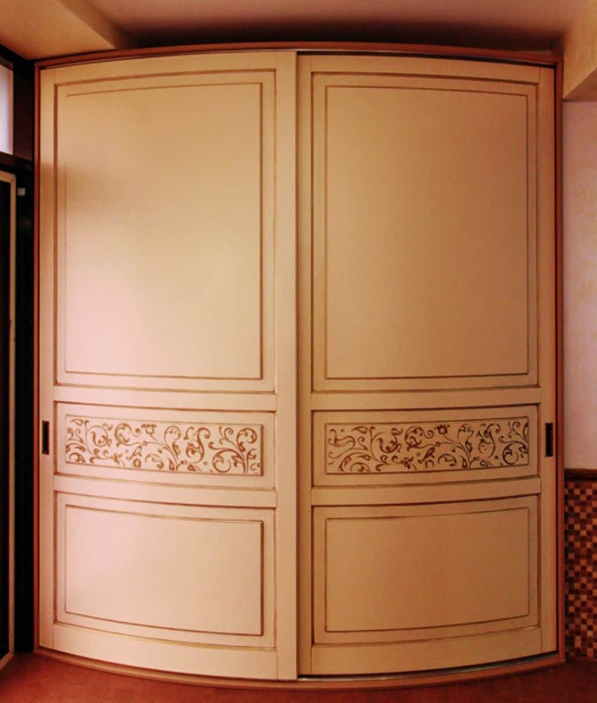 Радиусный шкаф купе с фрезеровкой, эмаль Нур-Султан